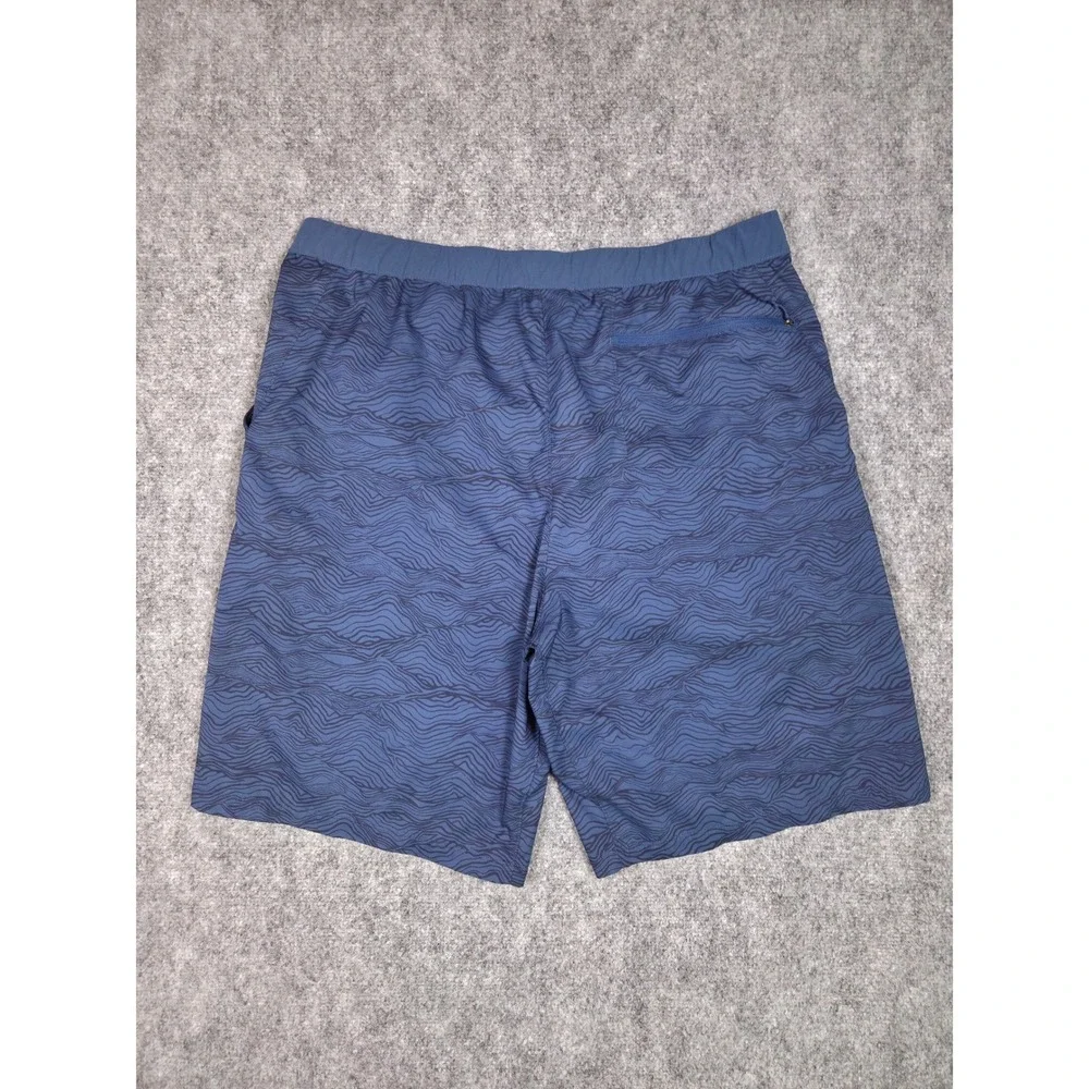 Patagonia Board Shorts Mens XL Blue Topographic Wave Print Recycled Polyester